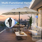 SUPERJARE 13FT Outdoor Umbrella for Patio, Double sided Pool Umbrellas with Fade Resistant Canopy, Large Table Umbrella for Deck, Market, Backyard - Warm Beige