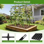 Cucumber Trellis for Raised Bed,U-Shape Garden Trellis for Climbing Plants Outdoor, Metal Arch Vegetables Trellis, Plant Support for Vine (Black, 47.2" Lx21.6 WX47.2 H-Medium)