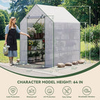 Greenhouse for Outdoors, Small Greenhouse, Walk-in Greenhouses with 3 Tiers 8 Shelves, PE Cover, Heavy Duty Plant Greenhouses for Garden and Backyard