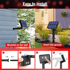 btfarm 4 Pack Solar String Lights Outdoor - 320LED 132FT Solar Fairy Lights Outside Waterproof 8 Modes, Copper Wire Solar Powered Twinkling Lights for Tree Garden Christmas Wedding Party Decor, Red
