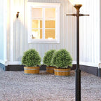 27“ Realistic Artificial Cedar Topiary Trees Set of 2, Faux Cypress Pine Plants Outdoor UV-Resistant, Fake Evergreen Bushes & Shrubs for Front Porch Outside Planter Decor