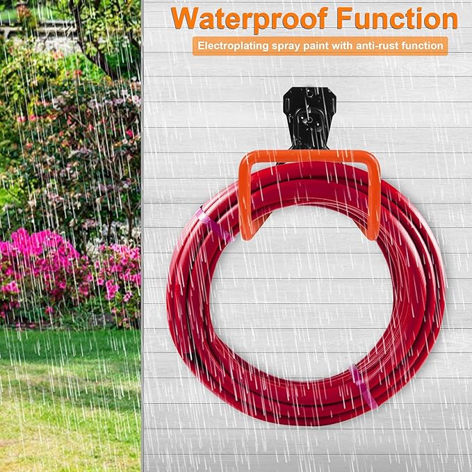 PeoMev 2pcs Hose Organizer Metal Hose Hangers for Outside Heavy Duty Hose Hook Wall Mount Hose Reels Garden Hose Holder for Ropes