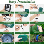Solar Drip Irrigation System, Automatic Watering Kit for 15 Pots with 49ft Hose, Anti-Siphon Garden Irrigation System for Vacation, Balcony & Greenhouse, 12 Modes Self Watering System, Split