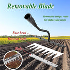 Weed Puller Tool - Upgrade Iron Weeding Rake, 2026 New Iron Rake for Gardening and Weeding, 8 Teeth Manual Weeder Remover Too, Detachable Garden Weeder Tool for Dethatching Lawn Loosening