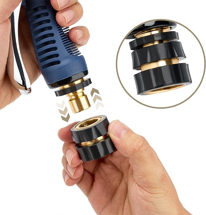 Twinkle Star 3/4 Inch Garden Hose Fitting Quick Connector Male and Female Set (6 Sets)