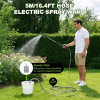 Electric Sprayer Wand, Adjustable Nozzle Telescopic Design with 16.4FT Hose, Upgrade Rechargeable Battery ensure Long Runtime, Lightweight Cordless Tool for Weed Control & Plant Watering
