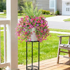 INQCMY Artificial Fake Hanging Flowers with Fake Fern for Outdoors UV Resistant Artificial Plants Spring Decor Look Real Faux Flowers for Outside Home Planter Porch Patio Decor