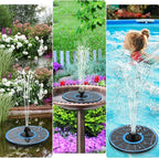 Yzert Solar Fountain with 2000 mAh Battery Backup Works in Cloudy, Glass Solar Powered Bird Bath Fountains with 7 Nozzles, 3.5 W Solar Fountain Pump for Birdbath,Garden, Outdoor, Pond (Blue)