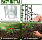 9 Pics DIY Metal Plant Protectors from Deer, Garden Fencing Animal Barrier Size 11.8 * 15.7 inches, Mesh Plant Cage Chicken Wire Cloche for Plants with Stakes and Nylon Cables