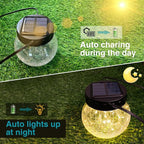 Kolpop Solar Lanterns Outdoor Waterproof 18 Pack, Hanging Solar Lights with 30 LED, Cracked Glass Hanging Globes for Garden Patio Fence Yard Christmas Tree Decoration, Warm White