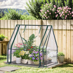 Outdoor Greenhouse with Screen Door,Outside Heavy Duty Walk in Green House for Garden Plants UV Protection Thermostatic Waterproof (Green, 35x35x36 Inch)