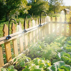 HIRALIY 360° Adjustable Drip Irrigation System 165FT, 1/4" Tubing with Adjustable Copper Nozzles, Automatic Atomizing Watering Kit for Garden, Yard, Lawn, Greenhouse & Potted Plants