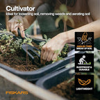 Fiskars 5-Piece Flower Gardening Essentials Set, Floral Pruner, Trowel, Cultivator, Gloves & Kneeling Cushion, Easy Action Bypass Blade with Wire Cutter & Stem Stripper, Lightweight Rustproof