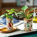 Christmas Vase, Christmas Themed Propagation Stations, Glass Propagation Vases for Plants, Cuttings, Desktop Planter Vase for Home & Office Decor, Set of 6 (3 Large & 3 Small)