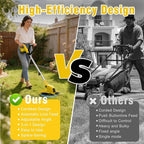 21V Cordless String Trimmer & Edger, 12" Auto-Feed Grass Cutter with 2.0Ah Battery & Fast Charger, 2-in-1 Electric Lawn Tool Includes 10 Lines for Garden and Yard Maintenance-Yellow