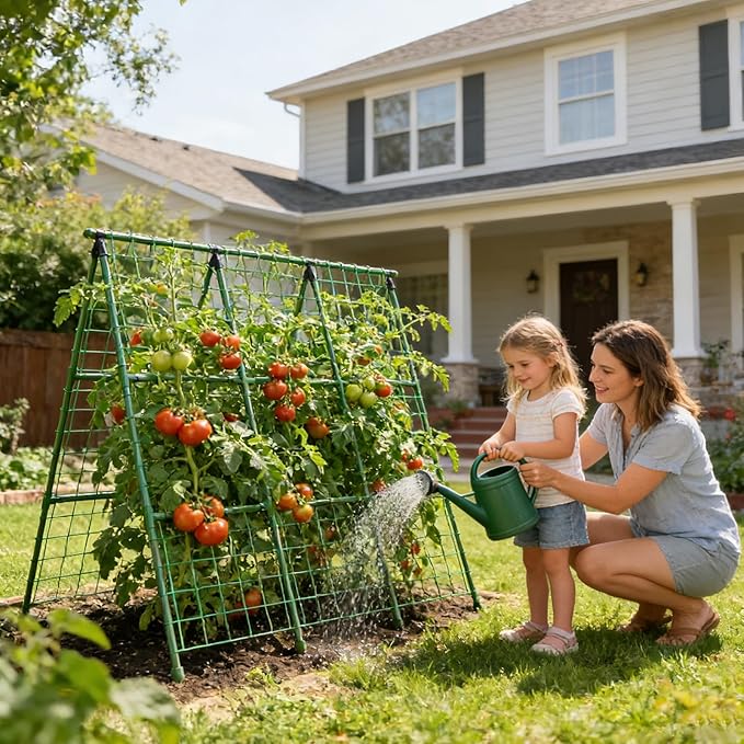 Miory Cucumber Trellis, A-Frame 48" Lx48 H Trellis for Raised Bed, Garden Trellis for Climbing Plants Outdoor, Plant Support for Cucumber