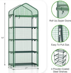 Mini Greenhouse 4-Tier Small Greenhouses for Outdoor Indoor 27"x19"x63" Portable Greenhouse w/ Screen Windows & Waterproof PE Cover Green House for Backyard Balcony Seedling Raising