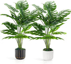 Der Rose 2Packs 28'' Fake Plants Tall Artificial Monstera Faux Plants Indoor for Living Room Home House Decor