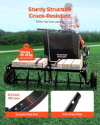 VEVOR Tow Behind Plug Aerator, 40-Inch Tow Behind Lawn Plug Aerator with Universal Hitch, Pull Behind Aerator with Iron Spikes Alternately Arranged, Lawn Aerator Tow Behind for Gardens, Lawns, Farms