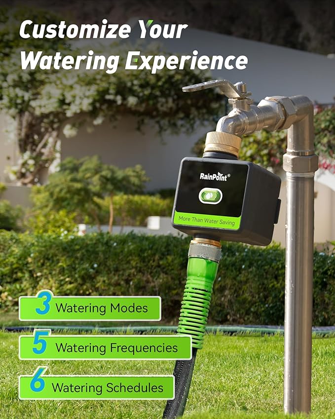 RAINPOINT Smart Hose Timer for Garden, Smart Water Timer with Brass Inlet & Outlet (Not Include Gateway), Automatic Irrigation System for Lawns and Yard