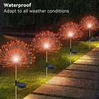 Slyuexu Solar Garden Lights Outdoor Waterproof, 2 Pack 120 LED Solar Firework Lights Decorative Garden Décor Outside for Flowerbed Pathway Party Christmas Decorations, Orange