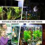 2PC 7 Holes Upgraded Aquarium Plant Holder, Aquatic Plants Cup for Tank, Fish Tank Plant Holder with Long Hook, Aquarium Feeder for Aquascape Decorations on Top of Tank (Transparent-2PC)