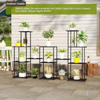 Twhep Tall Multi Tier Plant Stand, 13 Tiers Multifunctional Plant Stands for Indoor Plants, Decorative Black Steel Plant Shelf for outdoor Patio Garden Balcony and Yard