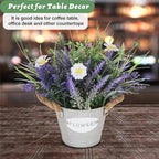 Fake Plants Purple Lavender Flowers in Pot 10" Tall Faux Artificial Potted Plant Greenery for Home Living Room Patio Coffee Table Farmhouse Aesthetic Bedroom Bathroom Decor