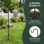 46 Inch Outdoor Rustproof Shepherd Hook, Metal Garden Hanging Hook for Bird Feeders, Plant Baskets, Lanterns, Wind Chimes, Yard Patio Lawn Decor 2 Pack