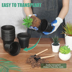 120 Pack 4 Inch Nursery Pots for Plants, Plastic Seeds Starter Pots with Drainage Holes, Small Plastic Plant Pots for Succulents Seedling Cutting Transplanting