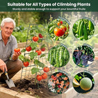 2 Pack Cucumber Trellis, 48"x16" Adjustable A-Frame Trellis for Climbing Plants, Metal Foldable Upgraded Vegetable Trellis for Raised Bed, Support for Tomatoes, Squash, Zucchini, Vegetables & Flowers