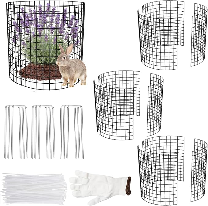 9 Pack Plant Protectors from Animals, 11.8 x 15.7 Inch Metal Plant Cages, Garden Cage to Keep Animals Out, Wire Plant Protectors for Rabbit Chicken Squirrel