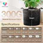 VIVOSUN 5-Pack 1 Gallon Heavy Duty Thickened Nonwoven Fabric Pots Grow Bags with Handles