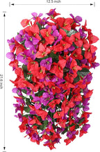 HyeFlora Bougainvillea Artificial Hanging Flowers Plants for Outdoors Decoration, 2pcs Fake Flowers Bougainvillea Vines Realistic UV Resistant Silk Flower for Outside Planter Porch Patio Yard Urn, Mix