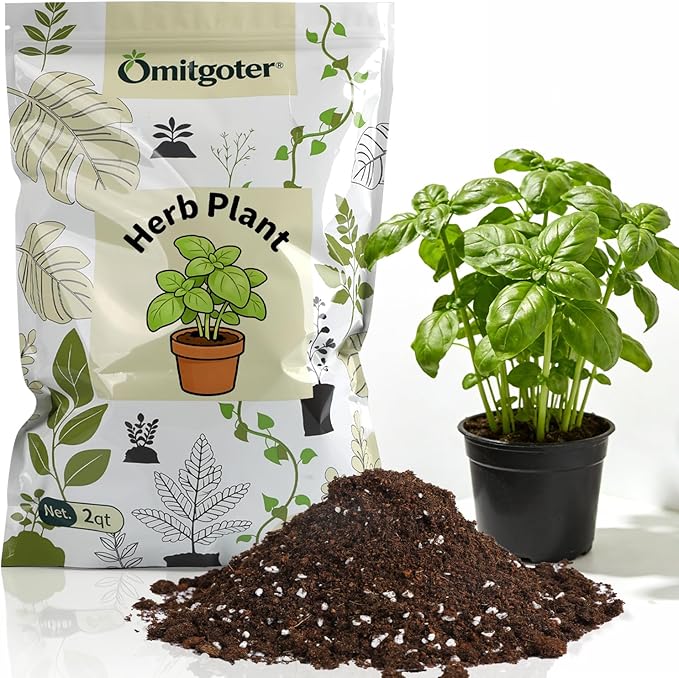 Organic Potting Soil Mix for Indoor Plants & Herb Gardens 2qt- All-Purpose Nutrient-Rich Natural Soil