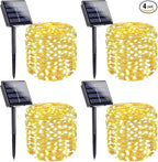 Extra-Long Solar String Lights for Outside, 4 Pack 400LED Solar Fairy Lights Outdoor Waterproof, Copper Wire with 8 Modes Solar Twinkle Lights for Tree Garden Party Patio Xmas Decor (Warm White)
