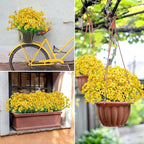 Ouddy Decor 12 Bundles Artificial Flowers for Decorations Fake Silk Plants for Outdoor Indoor UV Resistant Faux Plastic Greenery Stems for Window Garden Porch Home Spring Summer Decoration, Yellow