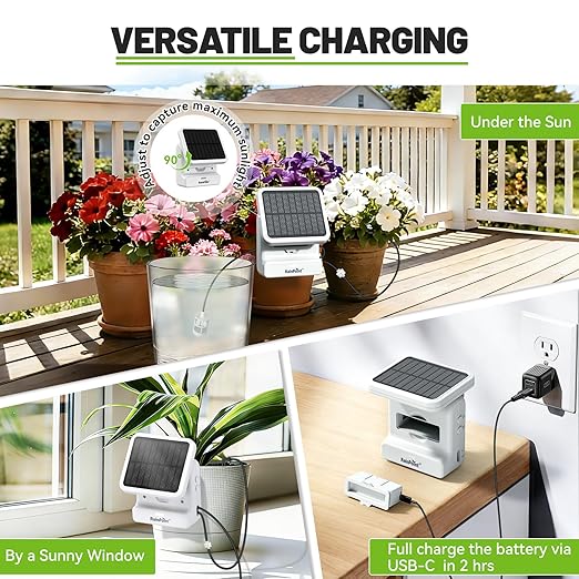 RAINPOINT Smart WiFi Solar Drip Irrigation System for indoor & Outdoor Use,APP Control Automatic Plant Waterer Device Kit Water Shortage Protection Push&Email Notification Grow Tent Water 10-20 Plants