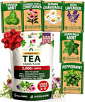 HOME GROWN Medicinal Herb Seeds Vault – 2,000+ Seeds, 6 Non GMO Heirloom Varieties for Indoor & Outdoor Garden – Lavender, Chamomile, Mint, Lemon Balm, Peppermint, Echinacea
