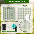 6 Pack Plant Protectors from Animals with Cover, 12" x 12" Round Metal Wire Garden Plant Cages to Keep Animals Out, Rabbit Proof Protection for Vegetables & Flowers with Stakes, Zip Ties & Gloves