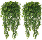 Artificial Hanging Vines, Fake Greenery Ivy Plastic Leaves Plants Faux Plant Foliage for Wedding Party Home Garden Wall Office Bedroom Decoration Indoor Outdoor Baskets Lights DIY Table Decor - 4 Pack