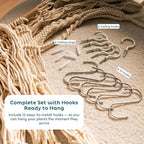 Nook Theory 6-Pack Macrame Plant Hangers with 12 Hooks - Hanging Planters for Indoor Plants, Boho Macrame Hangers Indoor Outdoor, Decorative Plant Hanger Indoor (Black)