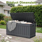 Devoko 78 Gallon Deck Box, Waterproof Resin Outdoor Storage Box for Outside and Patio, Outdoor Storage Bench Lockable for Patio Furniture, Garden Tools and Pool Supplies (Grey, 78 Gallon)