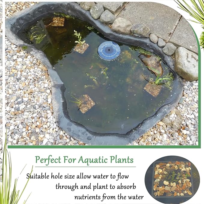 8 Pcs 9 Inch Aquatic Plant Baskets for Hydroponics Water Garden Plant Pots Black Plastic Mesh Basket Square Plastic Mesh Pond Containers for Live Aquarium Plants