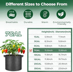 T4U Fabric Plant Grow Bags with Handle 7 Gallon Pack of 5, Heavy Duty Nonwoven Smart Garden Pot Thickened Aeration Nursery Container Black for Outdoor Potato, Tomato, Chili, Carrot and Vegetables
