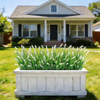 Roberly 24 Bundles Artificial Plants Outdoor, Fake Lavender Flowers UV Resistant Faux Shrubs Plastic Flowers Fake Greenery Plants for Porch Garden Window Box Home Indoor Outdoor Decorations, White