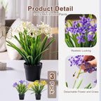 3 Pack Fake Small Plant in Pot Artificial Potted Flowers for Home Decor Fake Flower Plant Greenery Mini Faux Plant for Indoor Bedroom Living Room Office Shelf Bathroom Farmhouse Decor (Type 1)