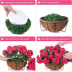 INSPRING Geraniums Artificial Flowers Hanging Basket for Outdoors Outside Spring Decoration, 8 Bundles Silk Flowers Fake Plants Look Real UV Resistant for Porch Home Patio Balcony Yard, Hotpink