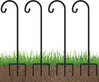 FEED GARDEN Adjustable 32 Inch Shepherd Hooks Thick Rust Resistant Steel Shepard Hooks for Outdoor Hanging Lanterns, Bird Feeders, Solar Lights, Weddings Decor 4 Pack