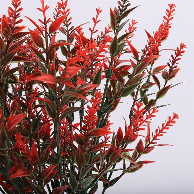Fall Decoration, Artificial Fake Outdoor Plants Flowers, 36 Bundles Faux Fall Orange Flower for Planter Pot UV Resistant Look Real for Outside Porch Home Patio Garden Window Box Decoration(Orange)